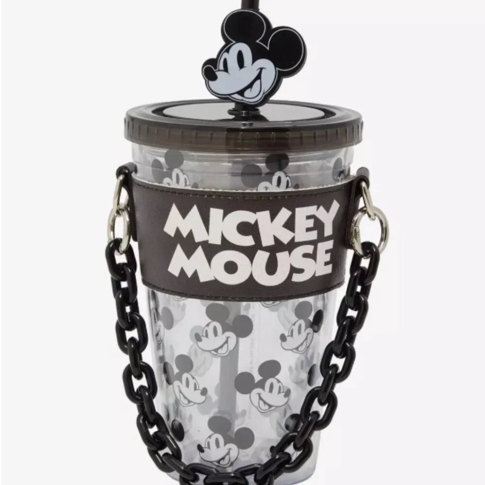 Disney Mickey Mouse Black & White Tumbler with Holder